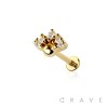 MULTI CZ SHINY BALL EMBED TOP THREADLESS (PUSH IN) 316L SURGICAL STEEL LABRET SET